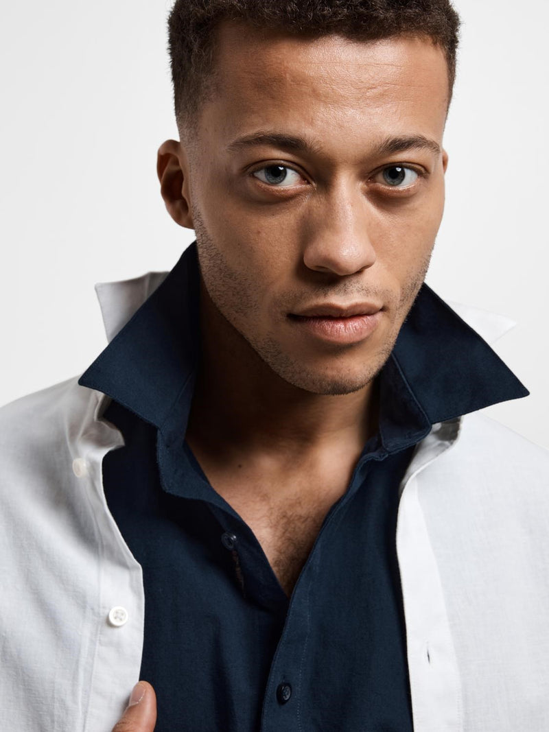 New Slim Linskjorte - Sky Captain