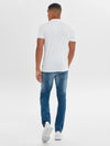 Basic Stretch T-Skjorte V hals - White