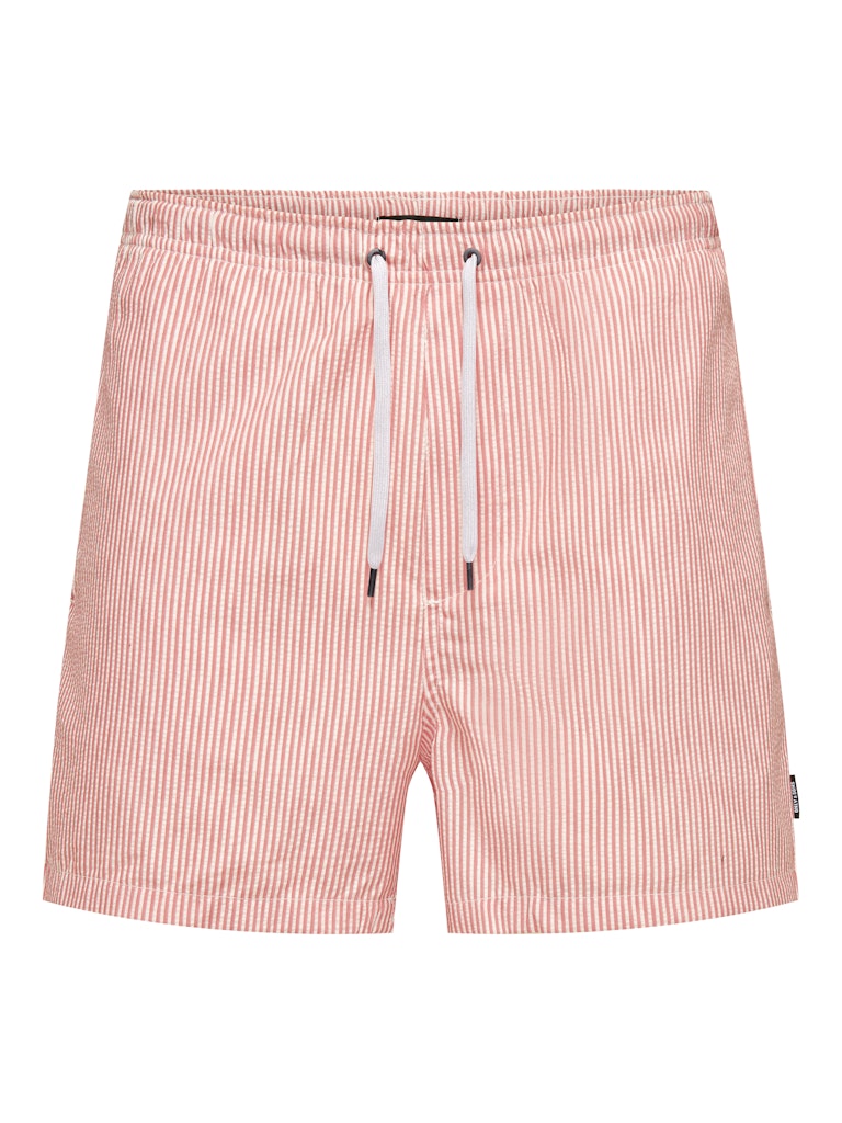 Ted Badeshorts Seersucker - Porcelain Rose