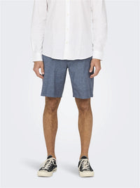 Mark Cotton Linen Shorts 0011 - Dark Navy