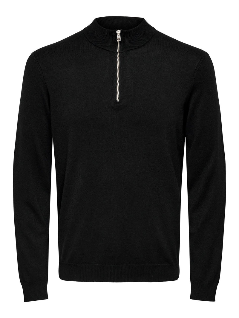 Wyler Half Zip Genser - Black