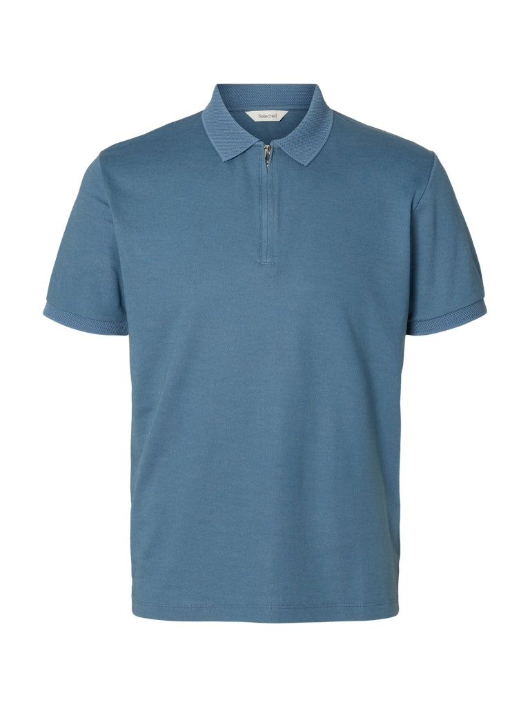 Fave Polo Zip - Blue Mirage