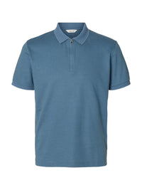 Fave Polo Zip - Blue Mirage