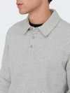 Bennett Polo Sweatshirt - Light Grey Melange