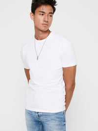 Basic Stretch T-Skjorte Rund hals - White Only & Sons