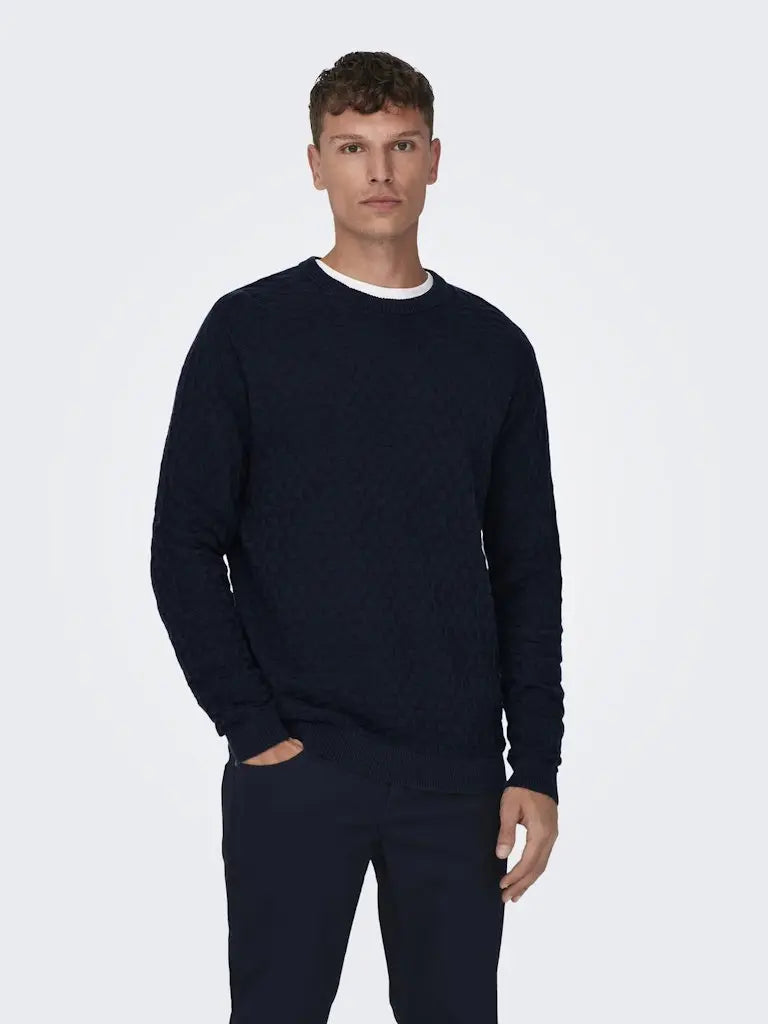 Kalle Genser m/ struktur - Dark Navy Only & Sons