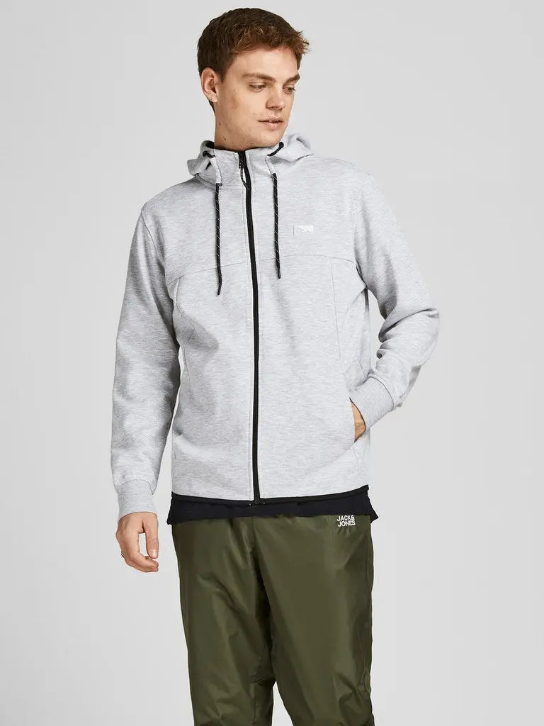 Air Hettegenser m/zip - Light Grey Melange Jack&Jones