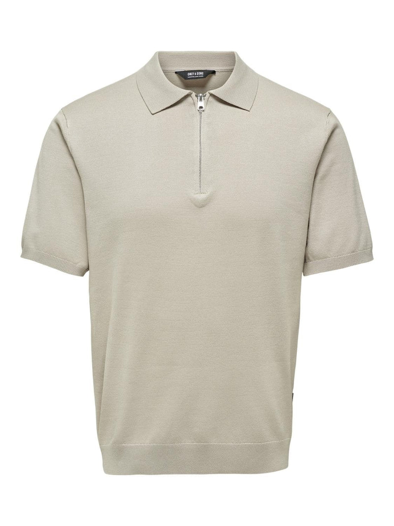 Wyler Zip Polo - Silver Lining