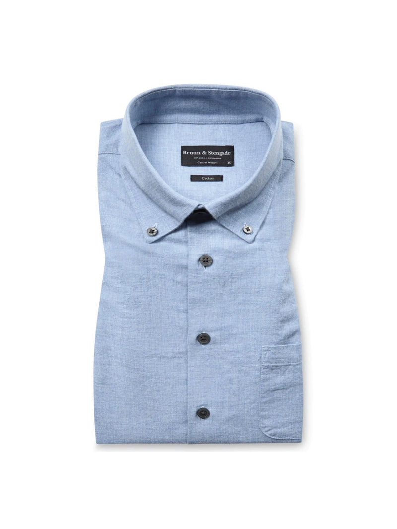 Cotton Flanellskjorte Regular - Light Blue