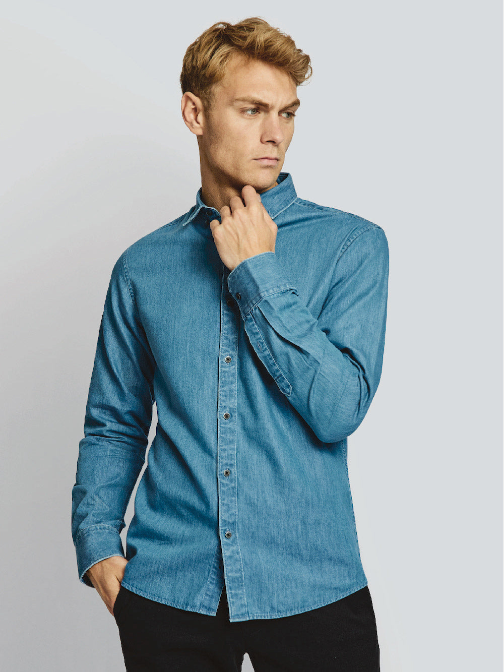 Sola Denim Regular Skjorte - Blue