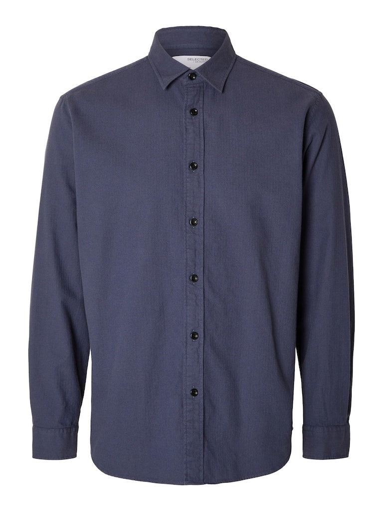 Owen Regular Flanellskjorte - Blue Depths