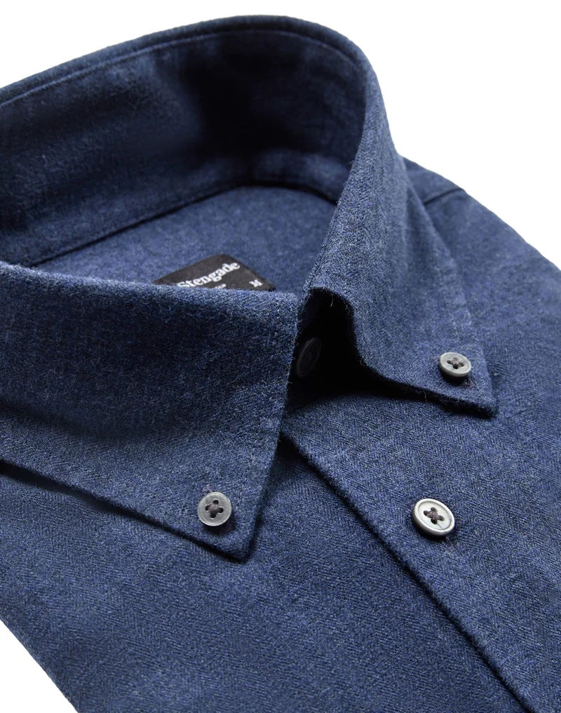Cotton Flanellskjorte Regular - Blue