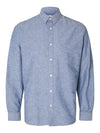 New Slim Linskjorte - Medium Blue Denim