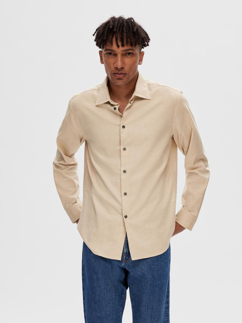 Earl Regular Skjorte - Oatmeal
